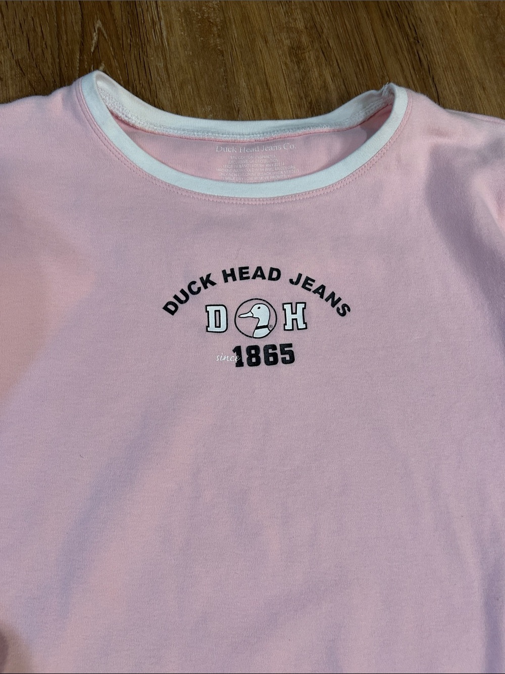 Duck Head Pink Tee with White Trim and Logo